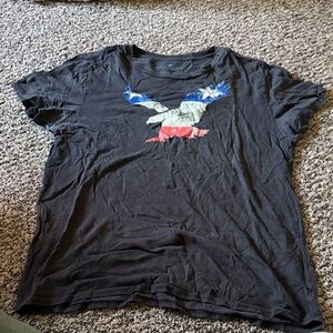 American Eagle Outfitters Black Tee with Multicolor Logo